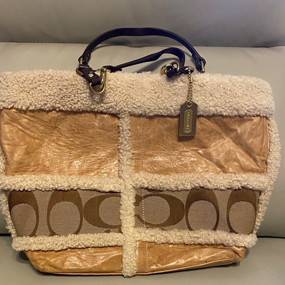 Coach Handbags - Coach Patchwork Tote in Brown, Cream and Tan